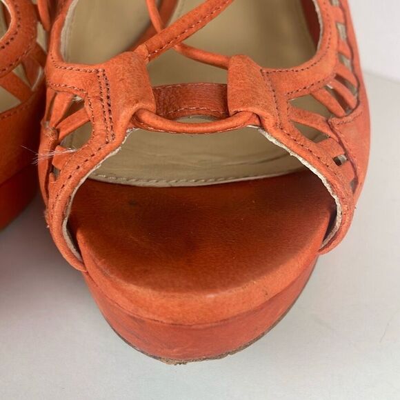 Vera Wang Lace Up Slingback Platform Heeled Sandals 7 - Picture 12 of 15